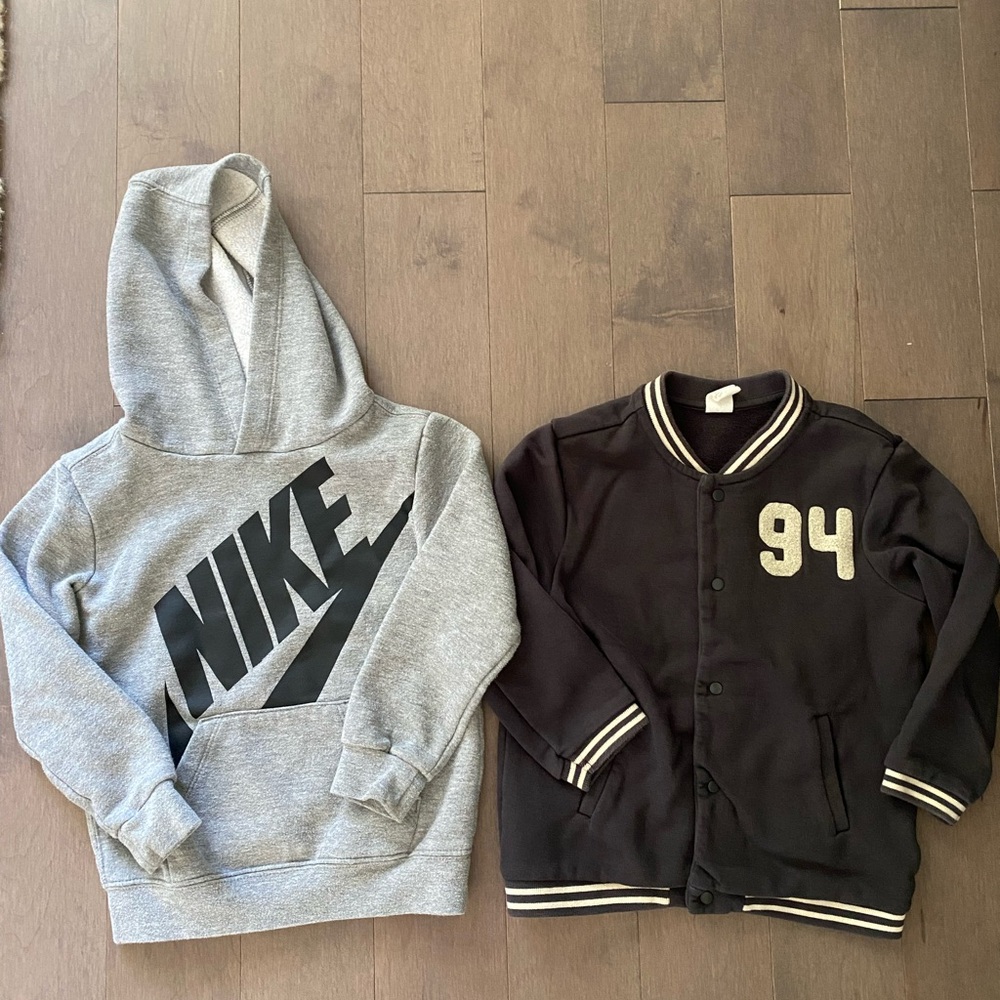 H&M Toddler Baseball Varsity Jacket and Nike Hoodie Size 4T